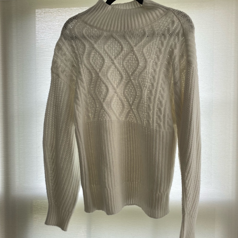 White Knitted Turtle Neck Sweater